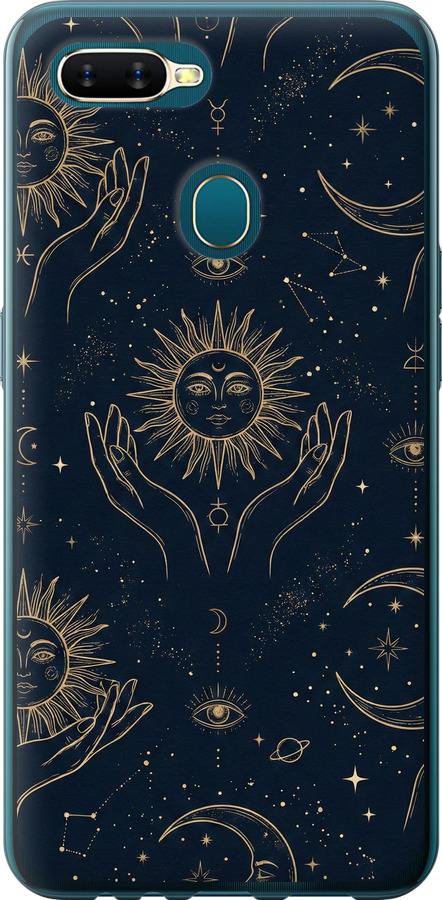 Celestial Harmony: Sun & Moon Gold Mystic Pattern