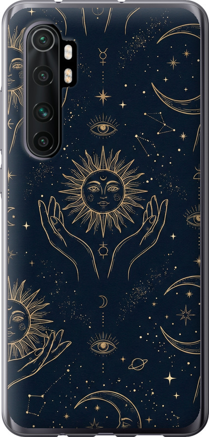 Celestial Harmony: Sun & Moon Gold Mystic Pattern
