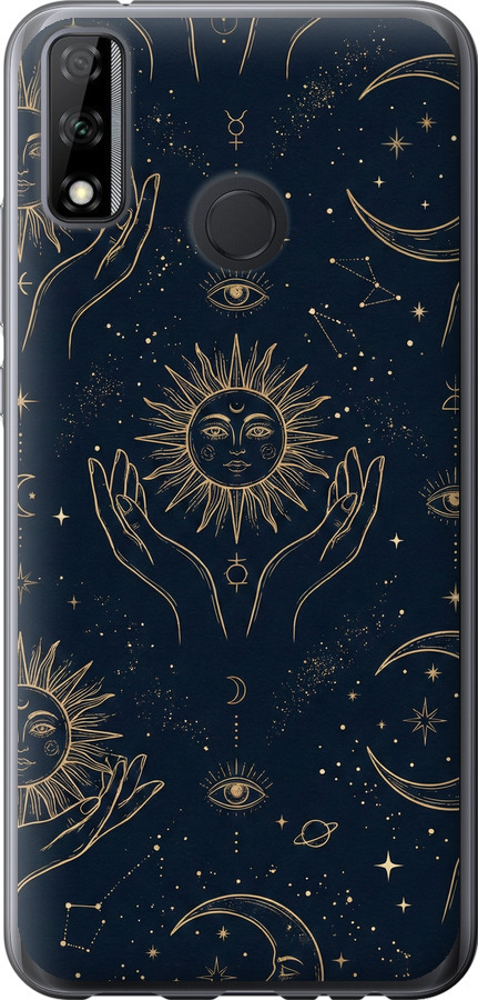 Celestial Harmony: Sun & Moon Gold Mystic Pattern
