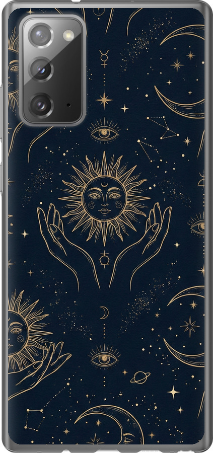 Celestial Harmony: Sun & Moon Gold Mystic Pattern