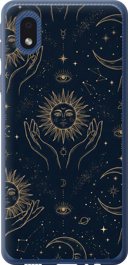 Celestial Harmony: Sun & Moon Gold Mystic Pattern