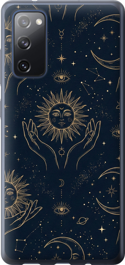 Celestial Harmony: Sun & Moon Gold Mystic Pattern