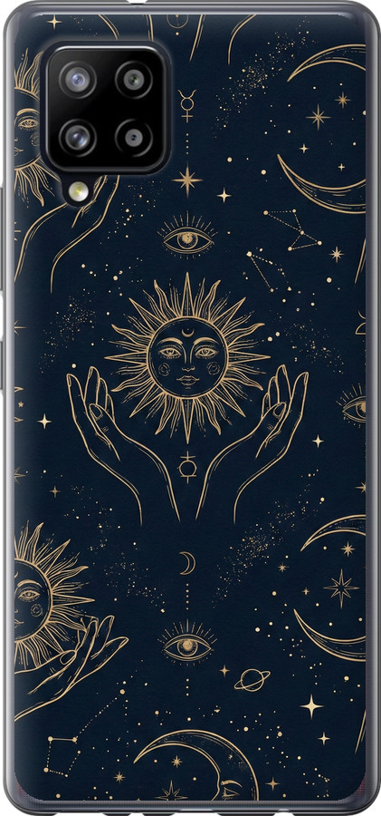 Celestial Harmony: Sun & Moon Gold Mystic Pattern