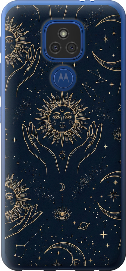 Celestial Harmony: Sun & Moon Gold Mystic Pattern