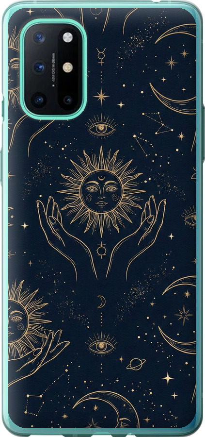 Celestial Harmony: Sun & Moon Gold Mystic Pattern