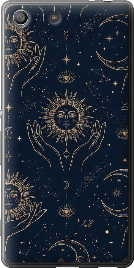 Celestial Harmony: Sun & Moon Gold Mystic Pattern