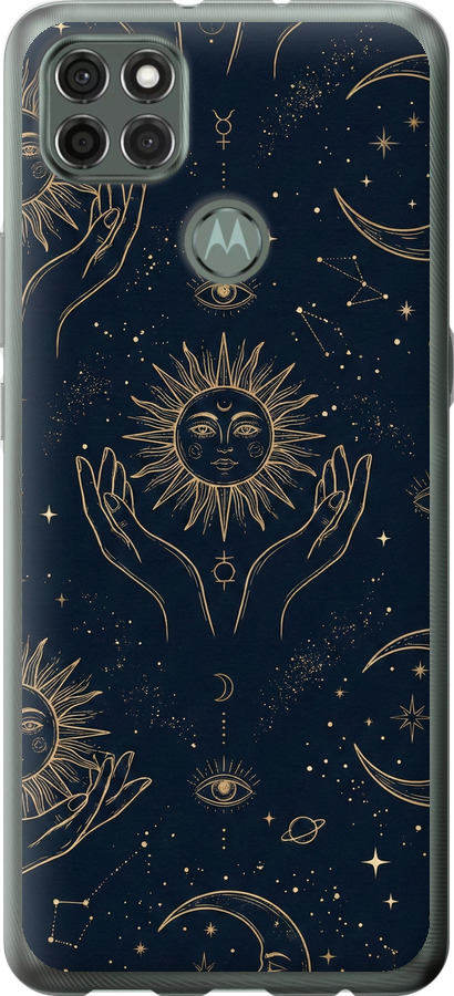 Celestial Harmony: Sun & Moon Gold Mystic Pattern