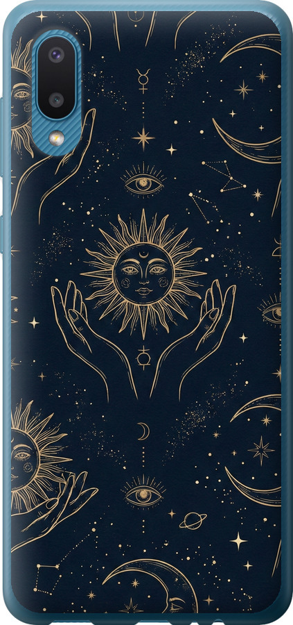 Celestial Harmony: Sun & Moon Gold Mystic Pattern