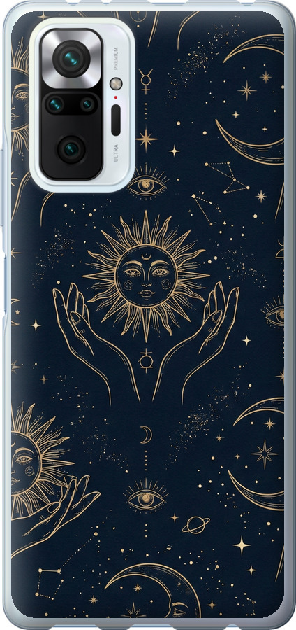 Celestial Harmony: Sun & Moon Gold Mystic Pattern