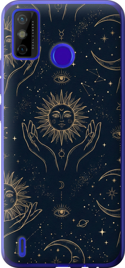Celestial Harmony: Sun & Moon Gold Mystic Pattern