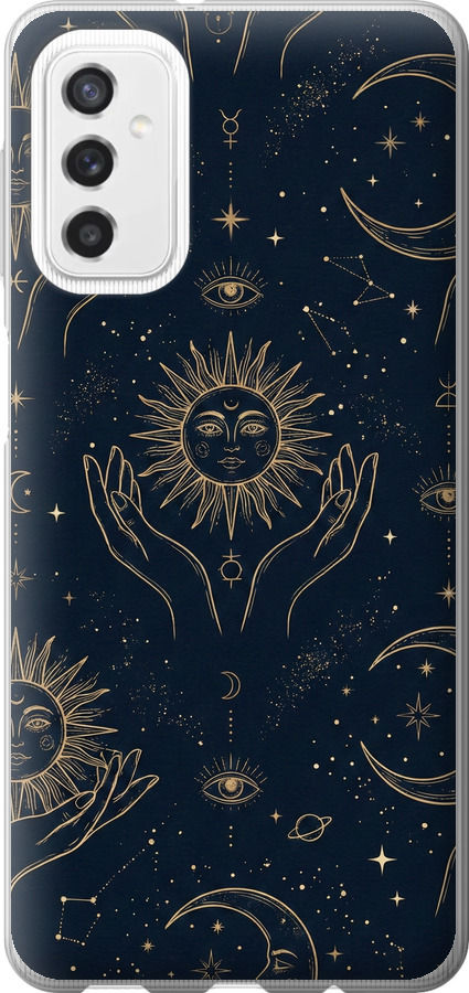 Celestial Harmony: Sun & Moon Gold Mystic Pattern