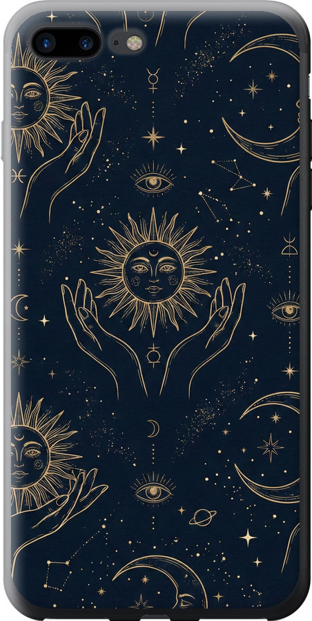 Celestial Harmony: Sun & Moon Gold Mystic Pattern