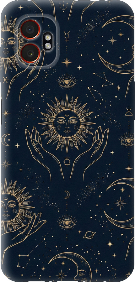 Celestial Harmony: Sun & Moon Gold Mystic Pattern