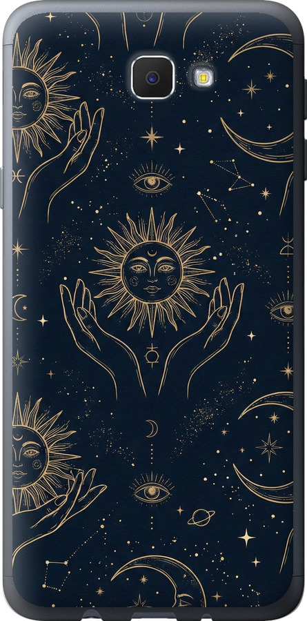 Celestial Harmony: Sun & Moon Gold Mystic Pattern