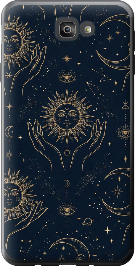 Celestial Harmony: Sun & Moon Gold Mystic Pattern