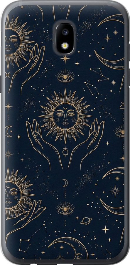 Celestial Harmony: Sun & Moon Gold Mystic Pattern