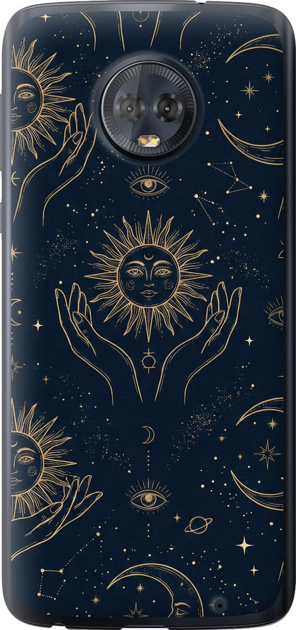 Celestial Harmony: Sun & Moon Gold Mystic Pattern