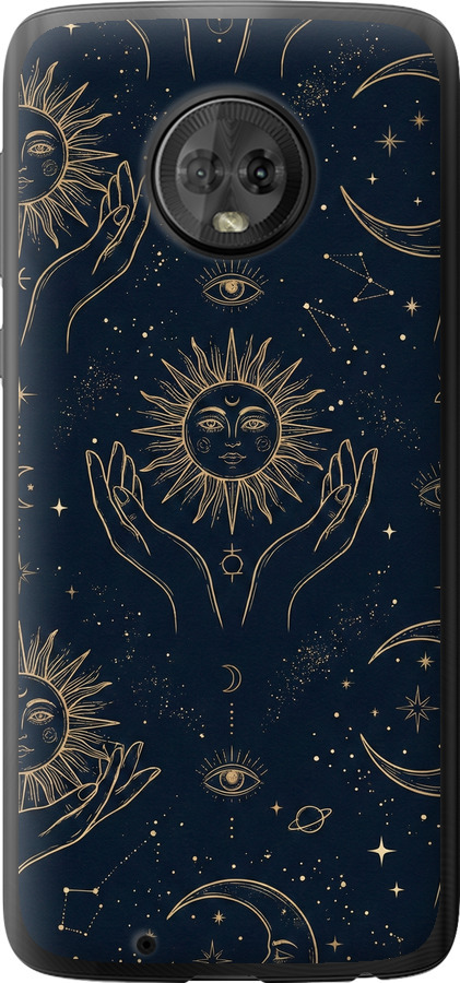 Celestial Harmony: Sun & Moon Gold Mystic Pattern