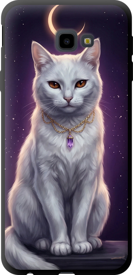 Mystic White Cat Gothic Dark Purple Gold
