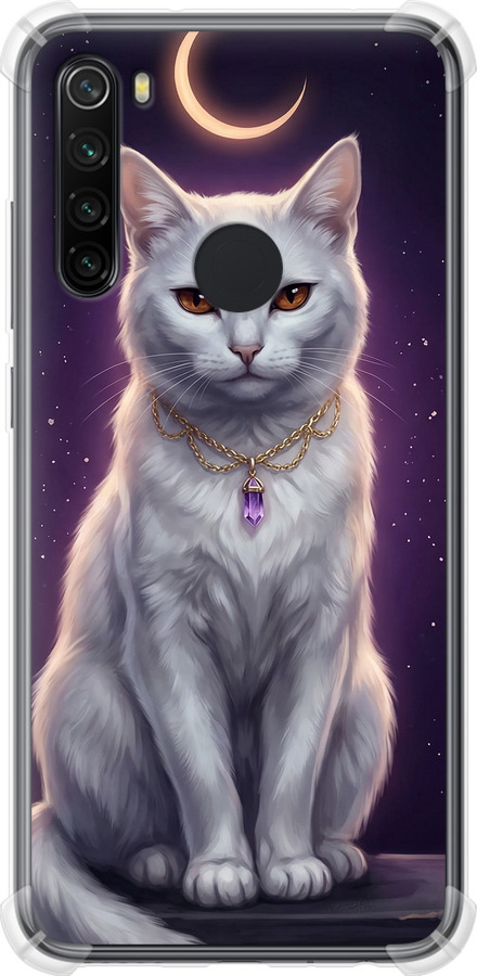 Mystic White Cat Gothic Dark Purple Gold