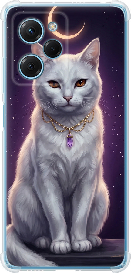 Mystic White Cat Gothic Dark Purple Gold