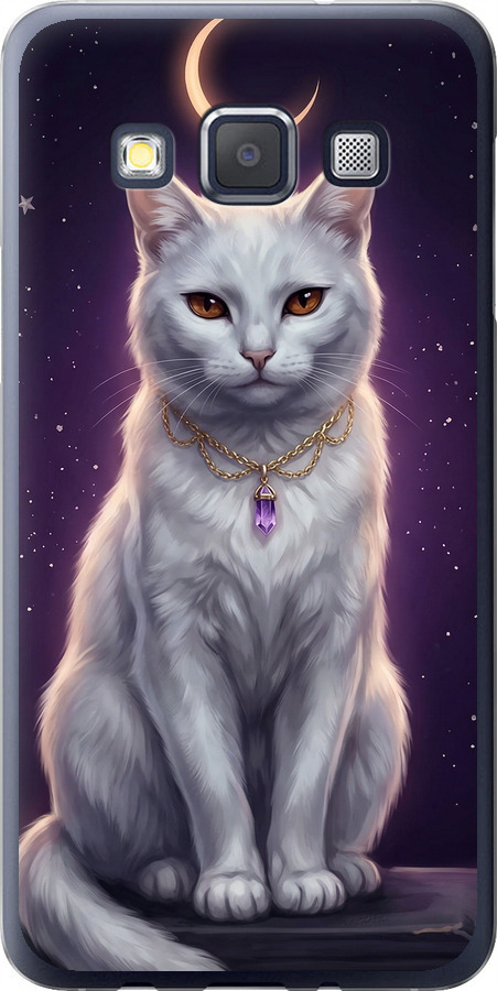 Mystic White Cat Gothic Dark Purple Gold
